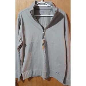 Izod Saltwater Men’s Gray 1/4 Quarter Zip Long Sleeve Pullover Sweater Size M